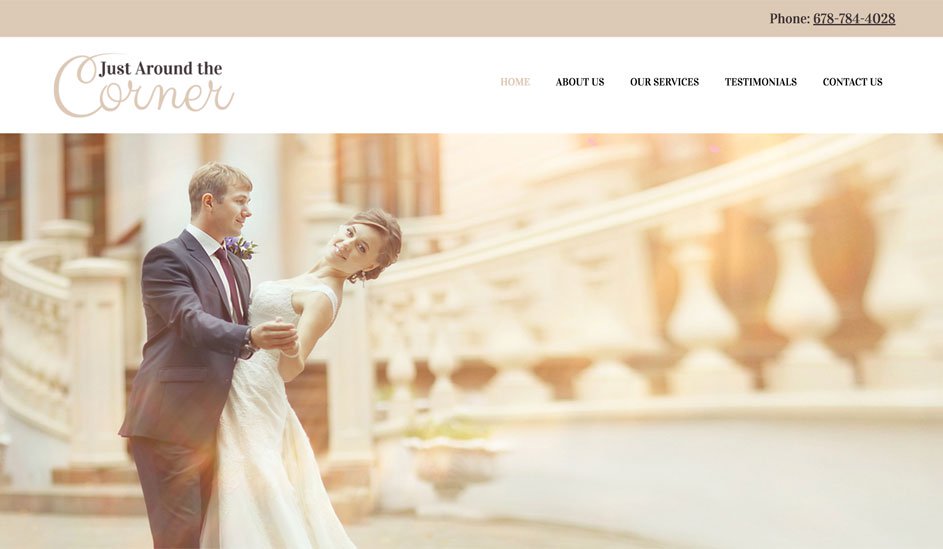 Website design template for a wedding agency