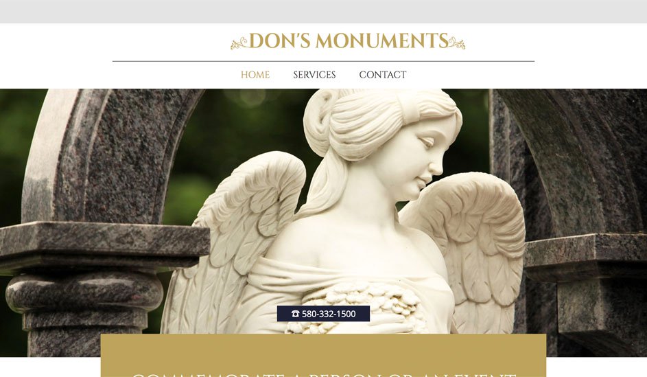 Website design template for monuments manufacture