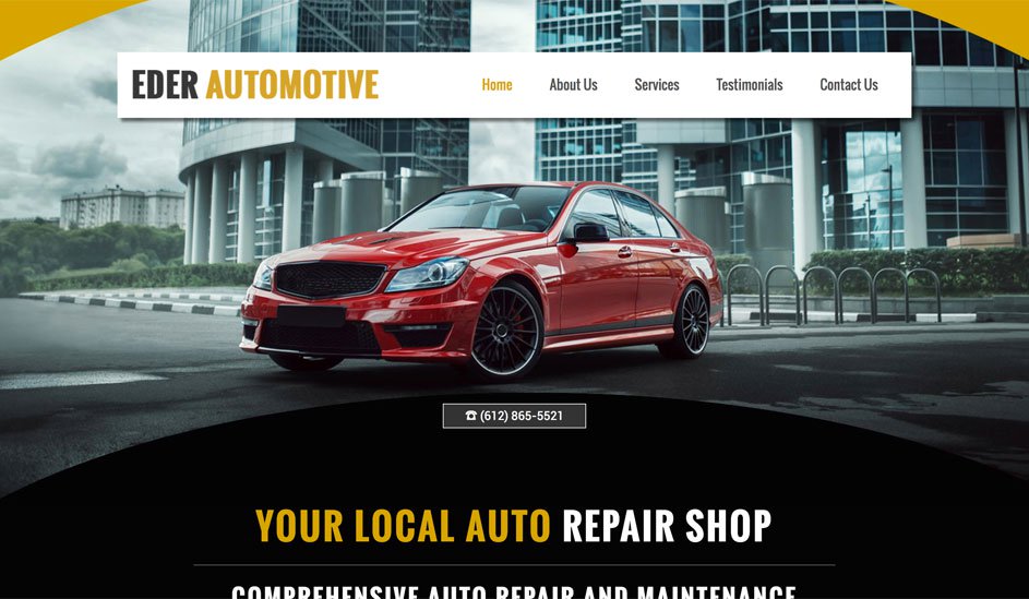 Website design template for car services