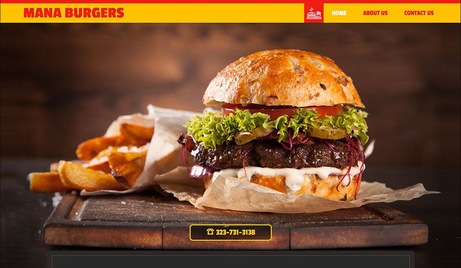Website design template for Burger house
