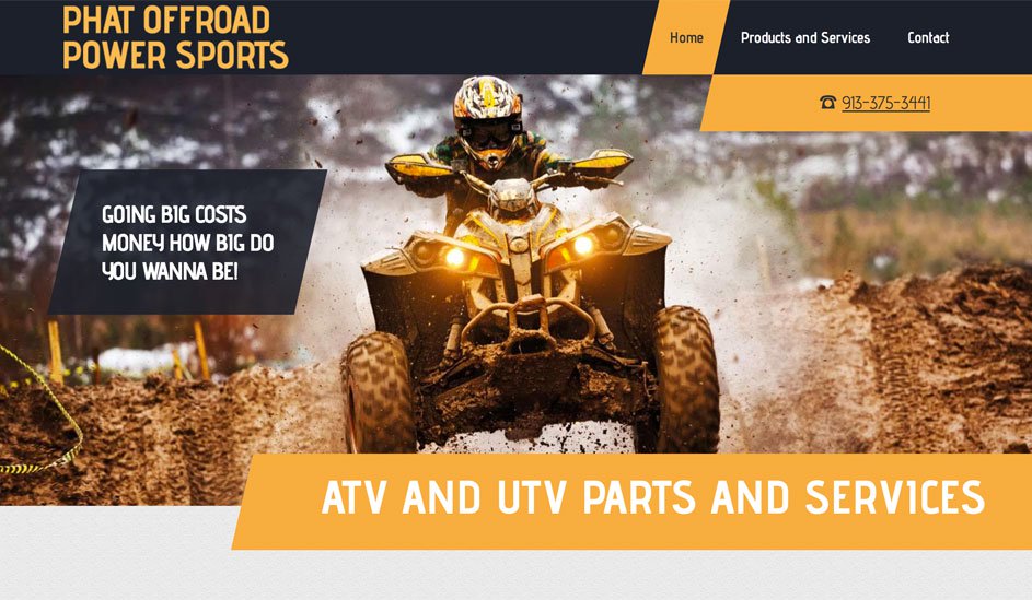 Website design template for the sale of spare parts for offroad vehicles
