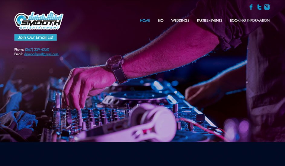 Website design template for night club